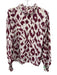 Isabel Etoile Marant Size 40 Purple & White Silk Abstract Print Long Sleeve Top Purple & White / 40
