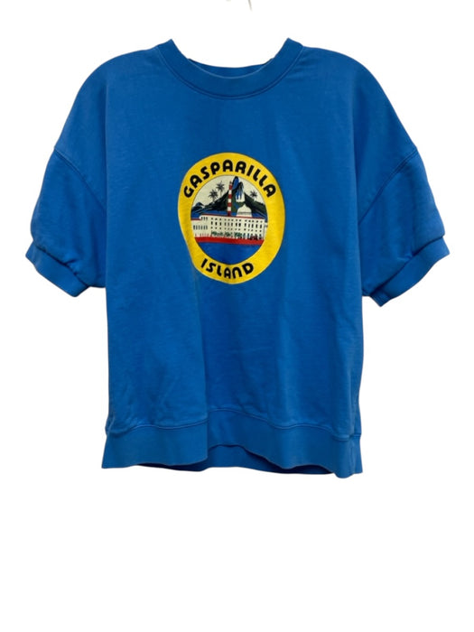 Hunter Bell Size S Blue, Yellow, Multi Cotton Short Sleeve Graphic Sweater Blue, Yellow, Multi / S