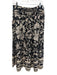 Farm Rio Size M Black & Cream Cotton Side Zip Floral Print Midi Skirt Black & Cream / M