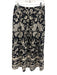 Farm Rio Size M Black & Cream Cotton Side Zip Floral Print Midi Skirt Black & Cream / M