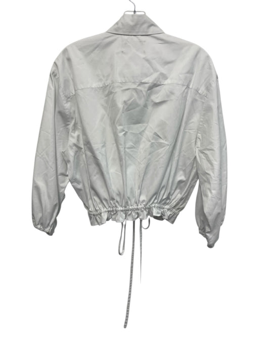 Cara Cara Size M White Cotton Puff 1/2 Sleeve Buttons Collar Crop Top White / M