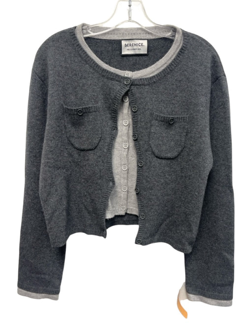 Berenice Size Est S Gray & Dark Gray Wool & Cashmere Long Sleeve Layered Sweater Gray & Dark Gray / Est S