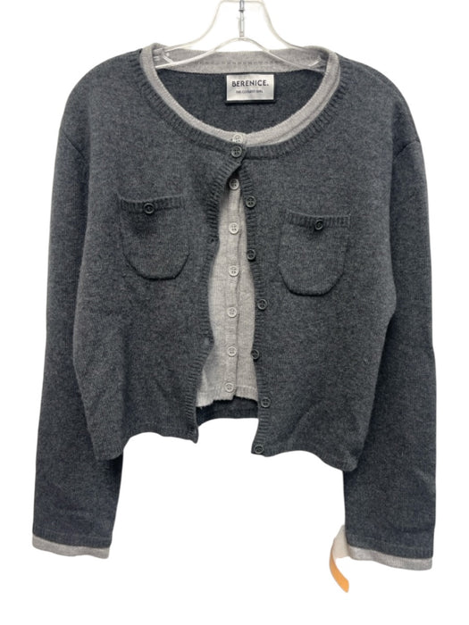 Berenice Size Est S Gray & Dark Gray Wool & Cashmere Long Sleeve Layered Sweater Gray & Dark Gray / Est S