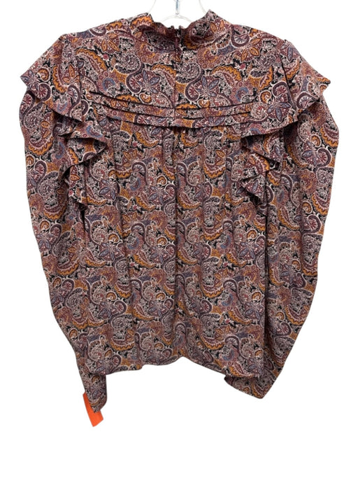Ulla Johnson Size 6 Yellow, blue, red Silk Long Sleeve Floral Paisley Top Yellow, blue, red / 6