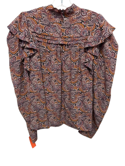 Ulla Johnson Size 6 Yellow, blue, red Silk Long Sleeve Floral Paisley Top Yellow, blue, red / 6
