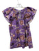 Ulla Johnson Size 4 Purple, Yellow, Green Cotton V Neck Floral Top Purple, Yellow, Green / 4