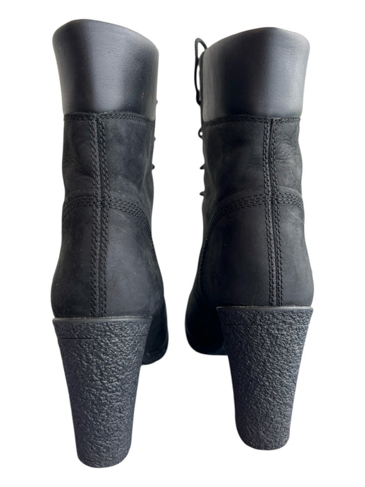 Timberland Shoe Size 9 Black Leather Upper Lace Up Rubber Lugg Sole Boots Black / 9