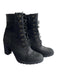 Timberland Shoe Size 9 Black Leather Upper Lace Up Rubber Lugg Sole Boots Black / 9