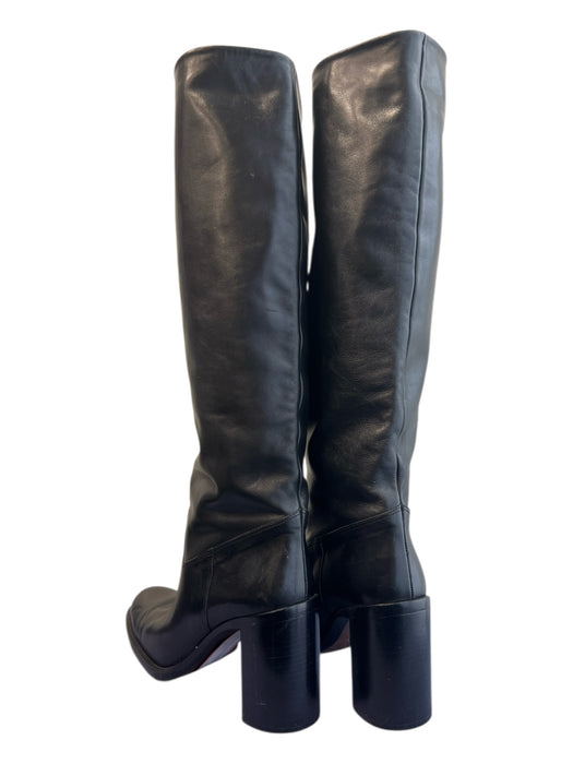 Joan Helpern Shoe Size 10 Black Leather Upper Pull on Almond Toe Boots Black / 10