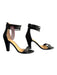 Andrew Stevens Shoe Size 9 Black Leather Snake Embossed Stacked Heel Sandals Black / 9