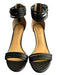 Andrew Stevens Shoe Size 9 Black Leather Snake Embossed Stacked Heel Sandals Black / 9