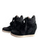 Ash Shoe Size 40 Black Suede Fabric High Top Wedge Sneakers Black / 40