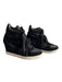 Ash Shoe Size 40 Black Suede Fabric High Top Wedge Sneakers Black / 40