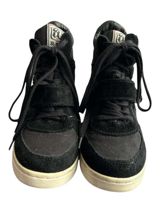 Ash Shoe Size 40 Black Suede Fabric High Top Wedge Sneakers Black / 40