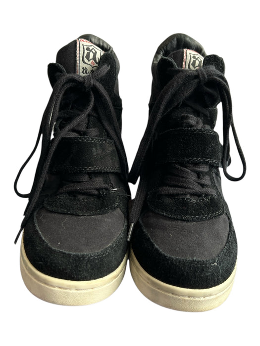 Ash Shoe Size 40 Black Suede Fabric High Top Wedge Sneakers Black / 40