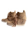 Ash Shoe Size 40 Beige Suede Fabric High Top Wedge Sneakers Beige / 40