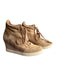 Ash Shoe Size 40 Beige Suede Fabric High Top Wedge Sneakers Beige / 40