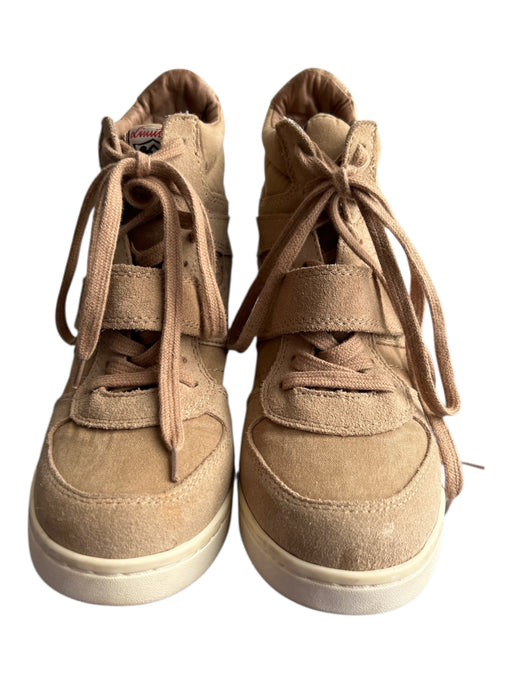 Ash Shoe Size 40 Beige Suede Fabric High Top Wedge Sneakers Beige / 40