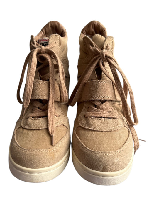 Ash Shoe Size 40 Beige Suede Fabric High Top Wedge Sneakers Beige / 40