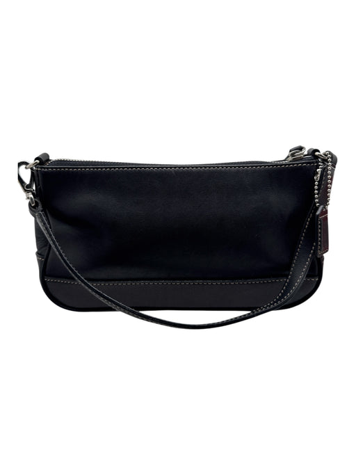 Coach Black Leather Zip Top Contrast Stiching Shoulder Bag Bag Black / XS