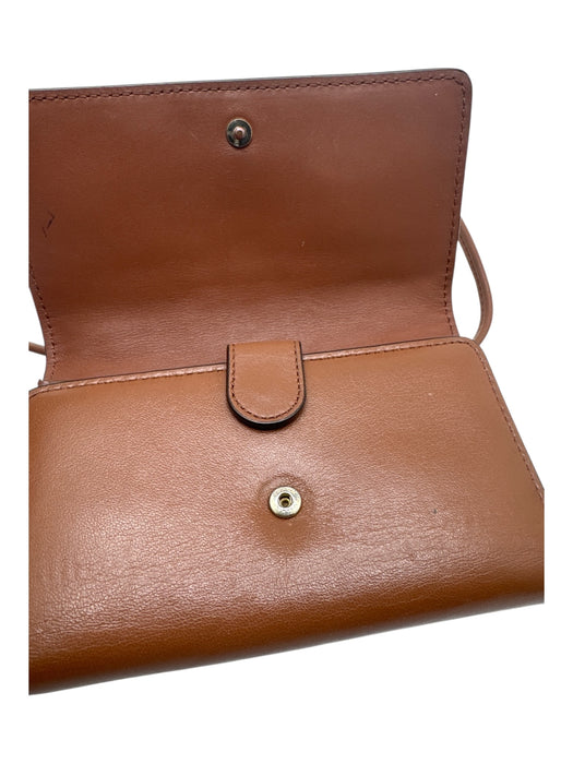 Coach Brown Leather Snaps Wallet on Chain Crossbody Bag Brown / XS