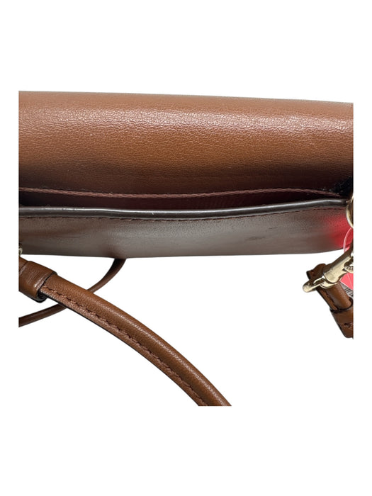 Coach Brown Leather Snaps Wallet on Chain Crossbody Bag Brown / XS