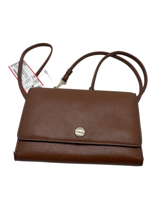 Coach Brown Leather Snaps Wallet on Chain Crossbody Bag Brown / XS