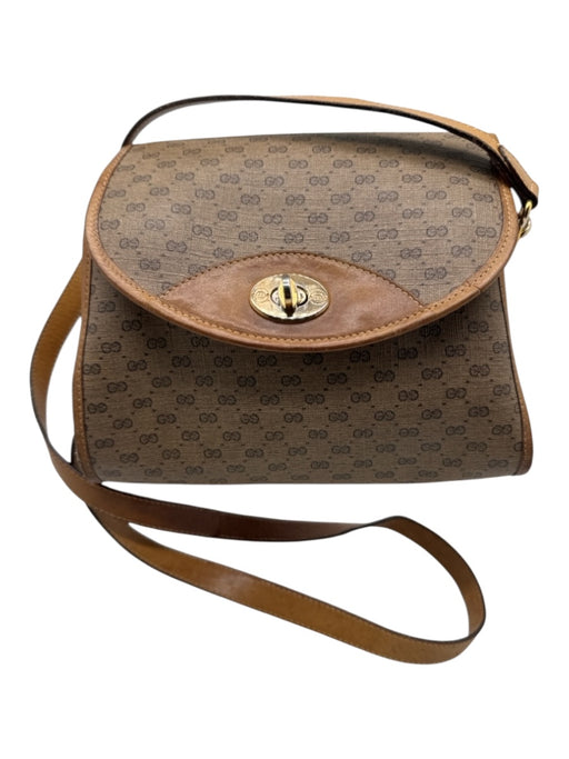 Gucci Beige Print Leather & Coated Canvas Guccissima Print Crossbody Bag Beige Print / Small
