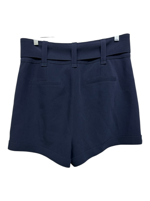 Cinq a Sept Size 12 Navy Triacetate Wide Waist Band Zip & Hook Closure Shorts Navy / 12