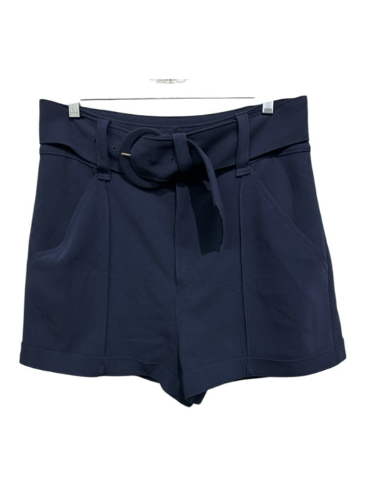 Cinq a Sept Size 12 Navy Triacetate Wide Waist Band Zip & Hook Closure Shorts Navy / 12