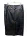 A.L.C. Size 10 Black Lamb leather Paneled Silver Studs Pockets Midi Skirt Black / 10