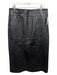 A.L.C. Size 10 Black Lamb leather Paneled Silver Studs Pockets Midi Skirt Black / 10