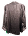 L'agence Size XL Brown Silk Satin Long Sleeve Button Up & Collar Top Brown / XL