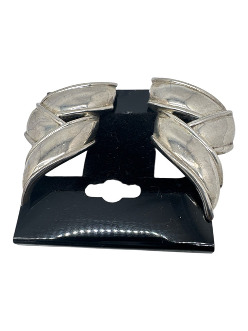 Tiffany & Co Silver Sterling Silver Ribbon Clip On Earrings Silver