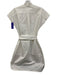 Ann Mashburn Size Small White Cotton Blend Cap Sleeve Button Front Pockets Dress White / Small