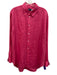 Polo Ralph Lauren Size Large Hot pink Linen Long Sleeve Button Front Collar Top Hot pink / Large