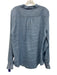 Ann Mashburn Size XL Light Blue Linen Blend Long Sleeve Button Front Top Light Blue / XL