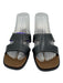Vince Shoe Size 8 Black & Brown Leather Open Square Toe Contrast Stitch Sandals Black & Brown / 8
