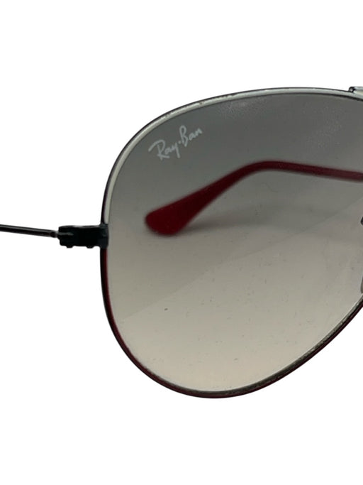 Ray Ban Black, Red, White Wire Frame Tinted Lens Color Block Aviator Sunglasses Black, Red, White