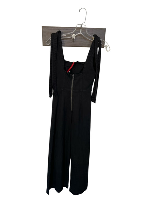 Alice & Olivia jeans Size 25 Black Cotton Blend Tie Straps Back Zip Denim Jumper Black / 25