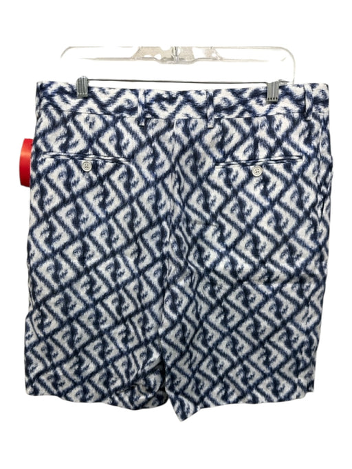 Fendi NWT Size 34 Blue & White Linen All Over Print Men's Shorts Blue & White / 34
