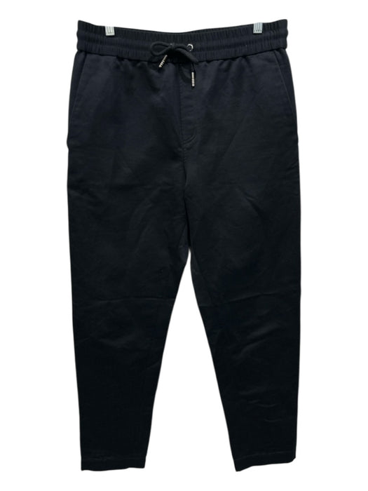 Burberry Size 50 Black Linen & Cotton Drawstring Men's Pants Black / 50