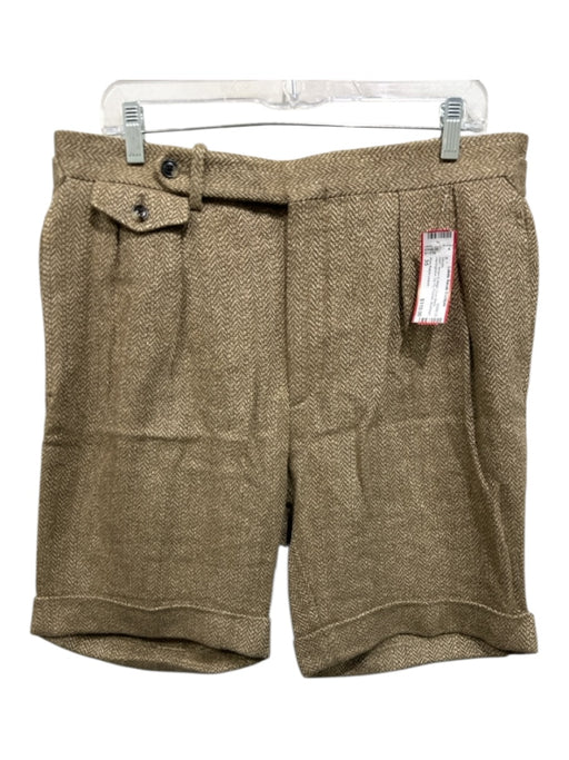 Polo Ralph Lauren NWT Size 35 Brown & Beige Linen Blend Herringbone Men's Shorts Brown & Beige / 35