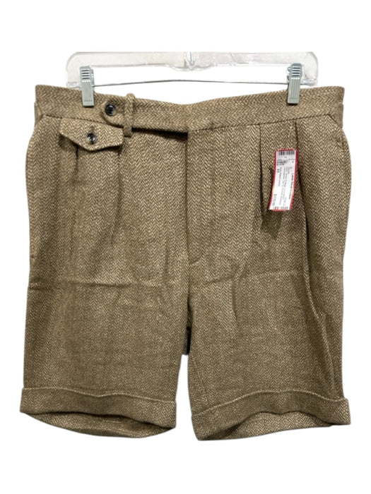 Polo Ralph Lauren NWT Size 35 Brown & Beige Linen Blend Herringbone Men's Shorts Brown & Beige / 35