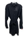 Theory Size L Navy Blue Wool & Polyester Button Down Sash Long Sleeve Top Navy Blue / L