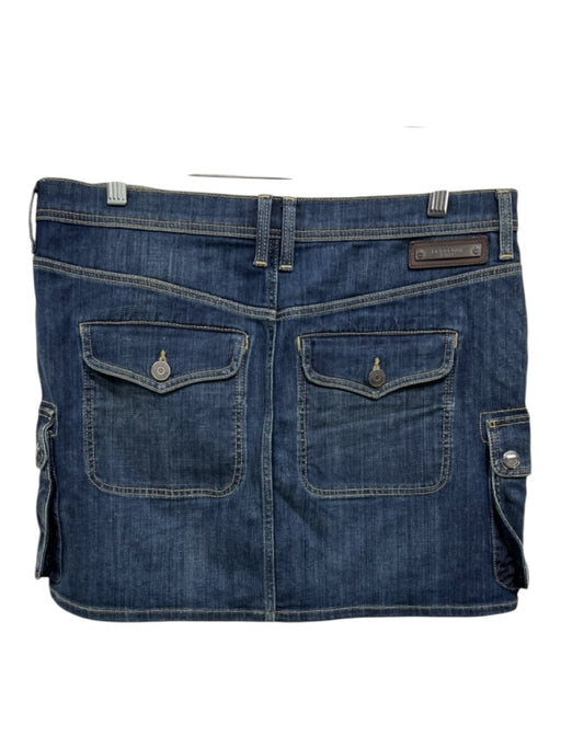 Burberry Brit Size 10 Dark Wash Cotton Denim Cargo Mini Button & Zip Skirt Dark Wash / 10