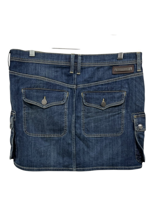 Burberry Brit Size 10 Dark Wash Cotton Denim Cargo Mini Button & Zip Skirt Dark Wash / 10