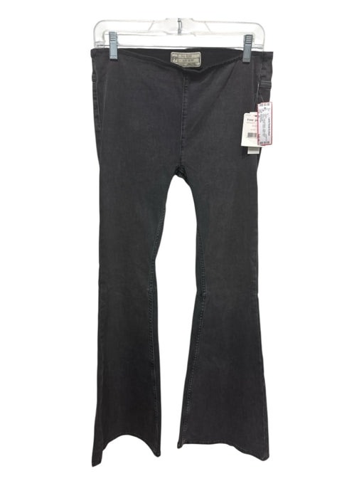 Free People Size 31 Charcoal Black Cotton Blend Stretch Denim Flare Jeans Charcoal Black / 31