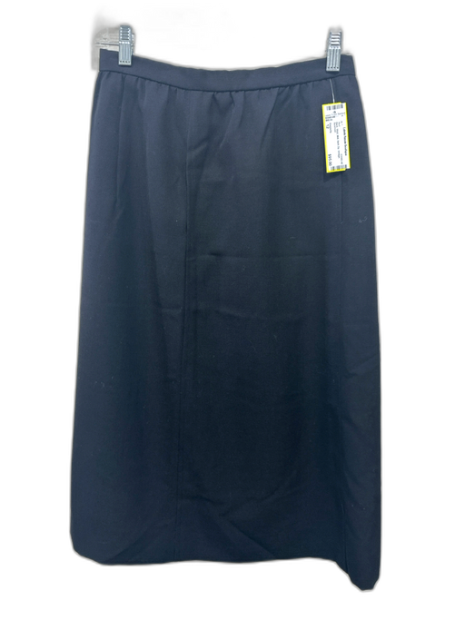 Givenchy Size 12 Black Wool Midi Back Zip Vintage Skirt Black / 12