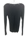 Rag & Bone Size L Black Rayon & Nylon Tie Front V Neck Long Sleeve Top Black / L